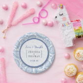 Assiettes En Carton La collection Mariage moderne Paisley - Bleu (Fête)