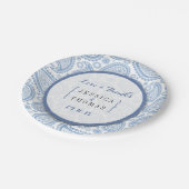 Assiettes En Carton La collection Mariage moderne Paisley - Bleu (Angle)