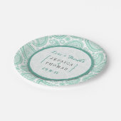 Assiettes En Carton La collection Mariage moderne Paisley - Vert (Angle)