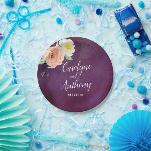 Assiettes En Carton La Collection Mariage Romance In Bloom (Fête)