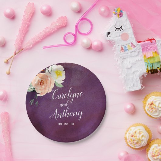 Assiettes En Carton La Collection Mariage Romance In Bloom (Fête)