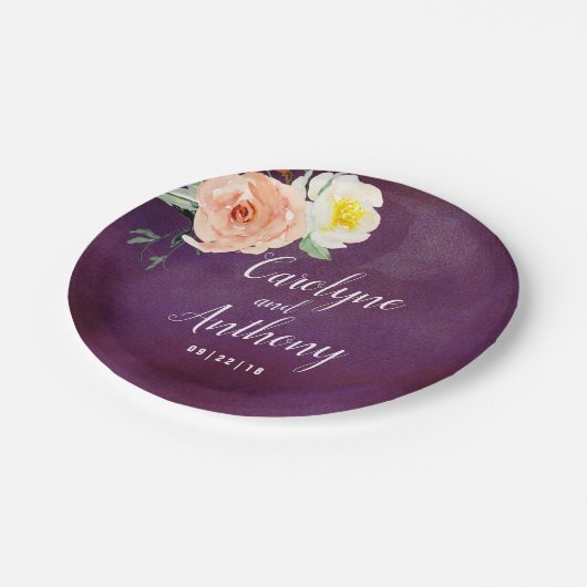 Assiettes En Carton La Collection Mariage Romance In Bloom (Angle)