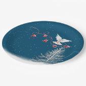 Assiettes En Carton La colombe blanche avec l'ornement de Noël de la p (Angle)