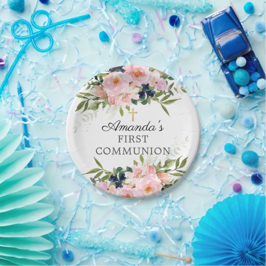 Assiettes En Carton La communion des Roses et des pivoines (Fête)