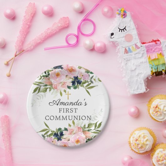 Assiettes En Carton La communion des Roses et des pivoines (Fête)