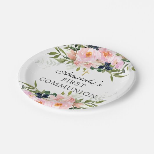 Assiettes En Carton La communion des Roses et des pivoines (Angle)