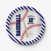 Assiettes En Carton La conception bleu-foncé | d'anniversaire de (Devant)