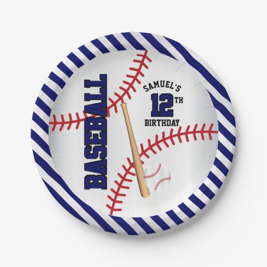 Assiettes En Carton La conception bleu-foncé | d'anniversaire de (Devant)