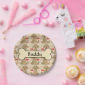 Assiettes En Carton La conception Brown de chiot personnalisent (Fête)