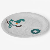 Assiettes En Carton La couronne d'hiver en Turquoise avec la maison de (Angle)