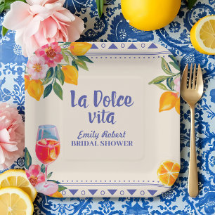 Assiettes En Carton La Dolce Vita Citron Italien & Fête des mariées Fl