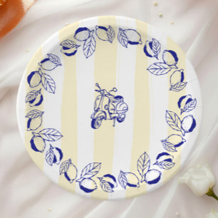 Assiettes En Carton La Dolce Vita Citron Italien Fête des mariées Jaun