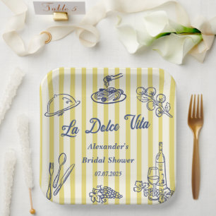 Assiettes En Carton La Dolce Vita Fête de Mariage Italienne 