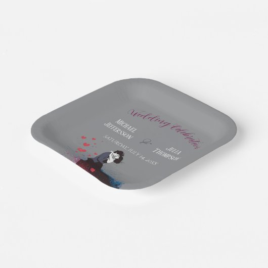 Assiettes En Carton La Dolce Vita Mariage Inspiration française 1940 (Angulaire)