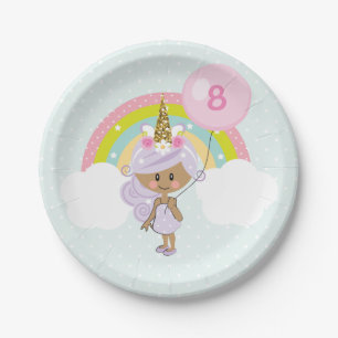 Assiettes En Carton La fête d'anniversaire de licorne plaque le teint