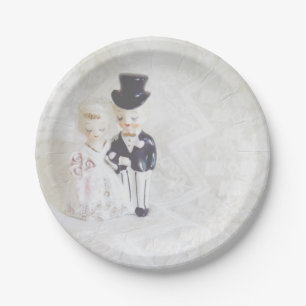 Assiettes En Carton La Fête de la mariée plaque les couples et la