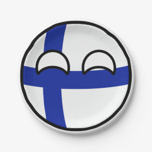 Assiettes En Carton La Finlande Geeky tendante drôle Countryball