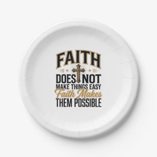 Assiettes En Carton La foi les rend possibles Christian Typography Des