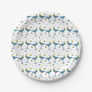 Assiettes En Carton La folie rétro Martini rayée