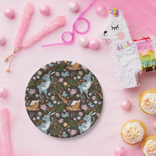 Assiettes En Carton La forêt amicale (Fête)