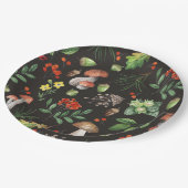 Assiettes En Carton La forêt d'aquarelle laisse à des champignons des (Angle)