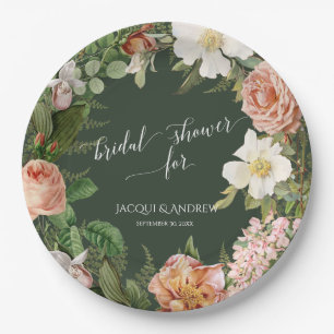 Assiettes En Carton La forêt de Fête de la mariée rougissent la