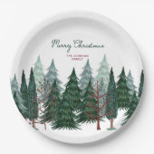 Assiettes En Carton La forêt des pins | Noël (Devant)
