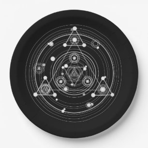Assiettes En Carton La géométrie sacrée de style occulte foncé