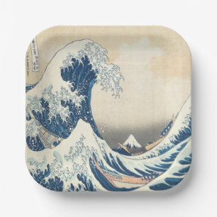 Assiettes En Carton La Grande vague au large de Kanagawa Ukiyo-e Japon