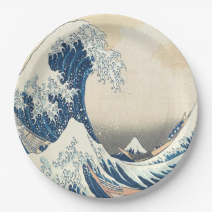Assiettes En Carton La Grande vague au large de Kanagawa Ukiyo-e Japon