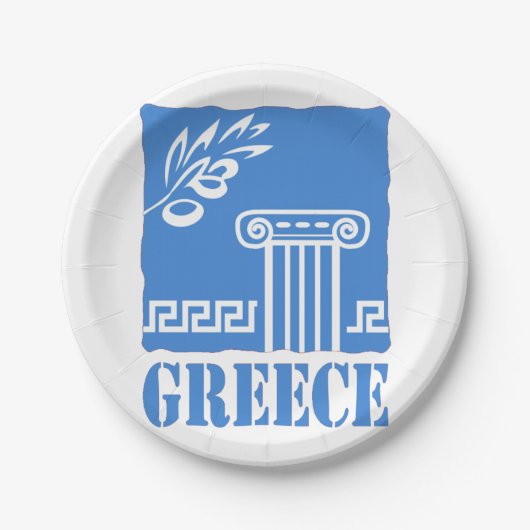 Assiettes En Carton La Grèce (Devant)