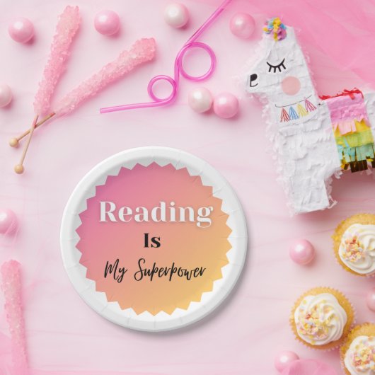 Assiettes En Carton La lecture est ma superpuissance (Fête)