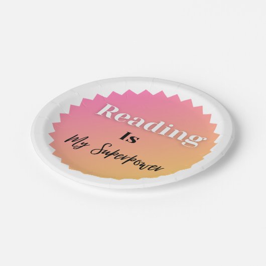 Assiettes En Carton La lecture est ma superpuissance (Angle)