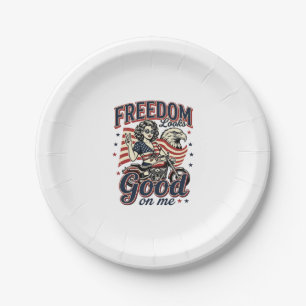 Assiettes En Carton La liberté est belle Patriotique Vintage Eagle
