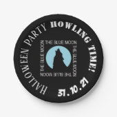 Assiettes En Carton La Lune Bleue, Plaque Papier de la Partie Hallowee (Devant)