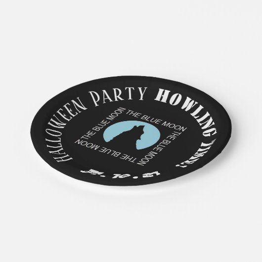 Assiettes En Carton La Lune Bleue, Plaque Papier de la Partie Hallowee (Angle)