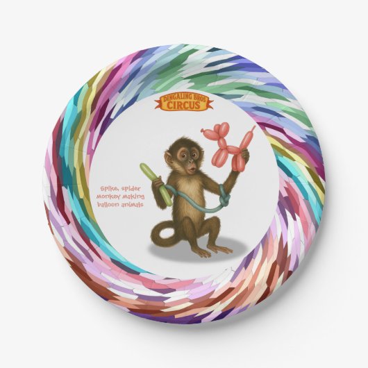 Assiettes En Carton La magie du singe en ballon de Spike (Devant)