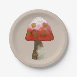 Assiettes En Carton La magie du Toadstool aux champignons rouges