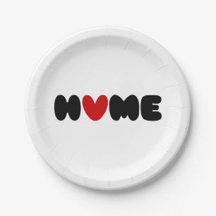 Assiettes En Carton La Maison Est Là Où Le Coeur Est