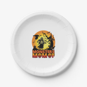 Assiettes En Carton La maman des monstres Halloween Monstre Fantôme Sq