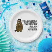 Assiettes En Carton La marmotte contrôle la météo, vous contrôlez mon  (Fête)