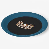 Assiettes En Carton La Mlle Etats-Unis dénomment Teal et la couronne (Angle)