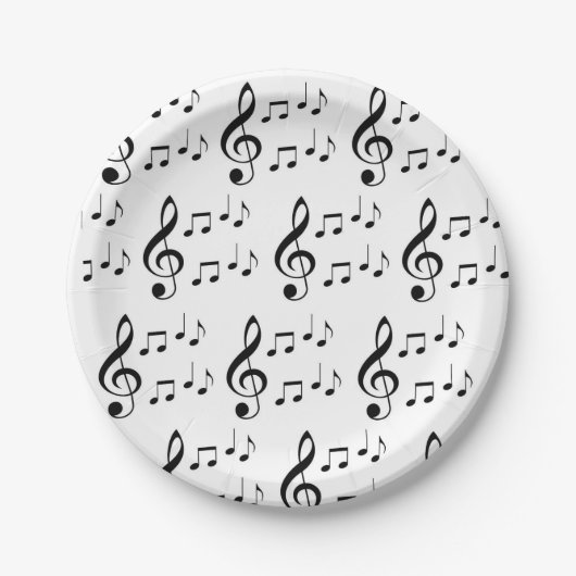 Assiettes En Carton La "musique note" les plaques à papier (Devant)