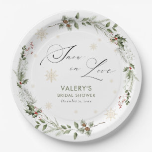 Assiettes En Carton La neige en amour Fête des mariées d'hiver