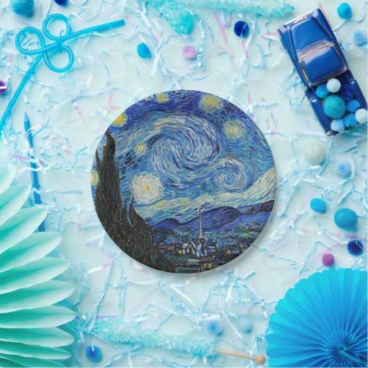 Assiettes En Carton La nuit étoilée de Van Gogh (Fête)