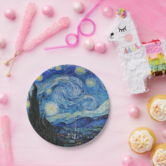 Assiettes En Carton La nuit étoilée de Van Gogh (Fête)