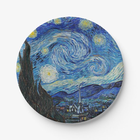Assiettes En Carton La nuit étoilée de Van Gogh (Devant)