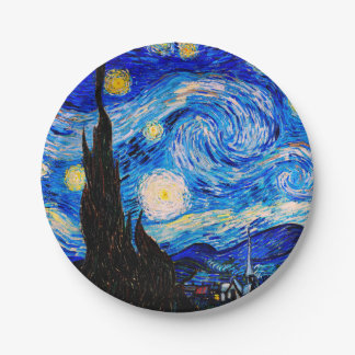 Assiettes En Carton La Nuit étoilée de Vincent Van Gogh