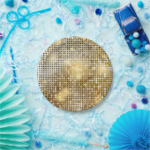 Assiettes En Carton La paillette d'or de scintillement lumineuse (Fête)