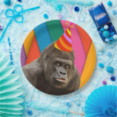 Assiettes En Carton La partie aiment un gorille animal avec (Fête)